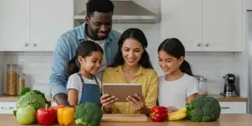 Maximize Your SNAP Benefits in 2025: A Step-by-Step Guide Family reviewing SNAP benefits information on a tablet in their kitchen