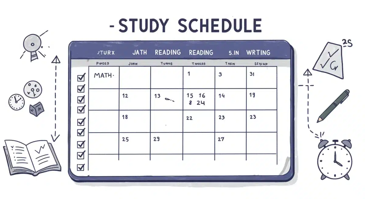 Organized SAT ACT study schedule