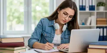 Student studying for 2025 SAT ACT