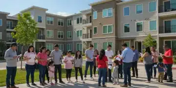Diverse community engaging in housing assistance program discussion