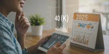 Person reviewing financial data on a tablet, symbolizing 401(k) optimization for 2025.