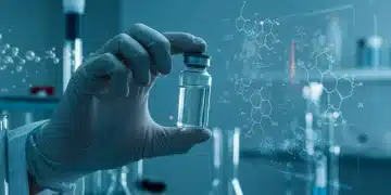 Scientist holding new drug vial, symbolizing FDA approved treatments and medical innovation