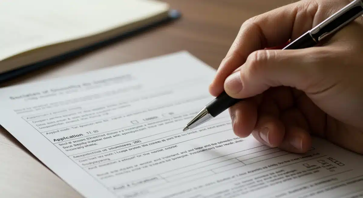 Filling out Social Security Disability Insurance application form