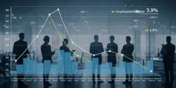 Graph showing steady unemployment at 3.9% and slowed job growth in December 2024