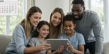 Family reviewing Child Tax Credit 2026 information on a tablet