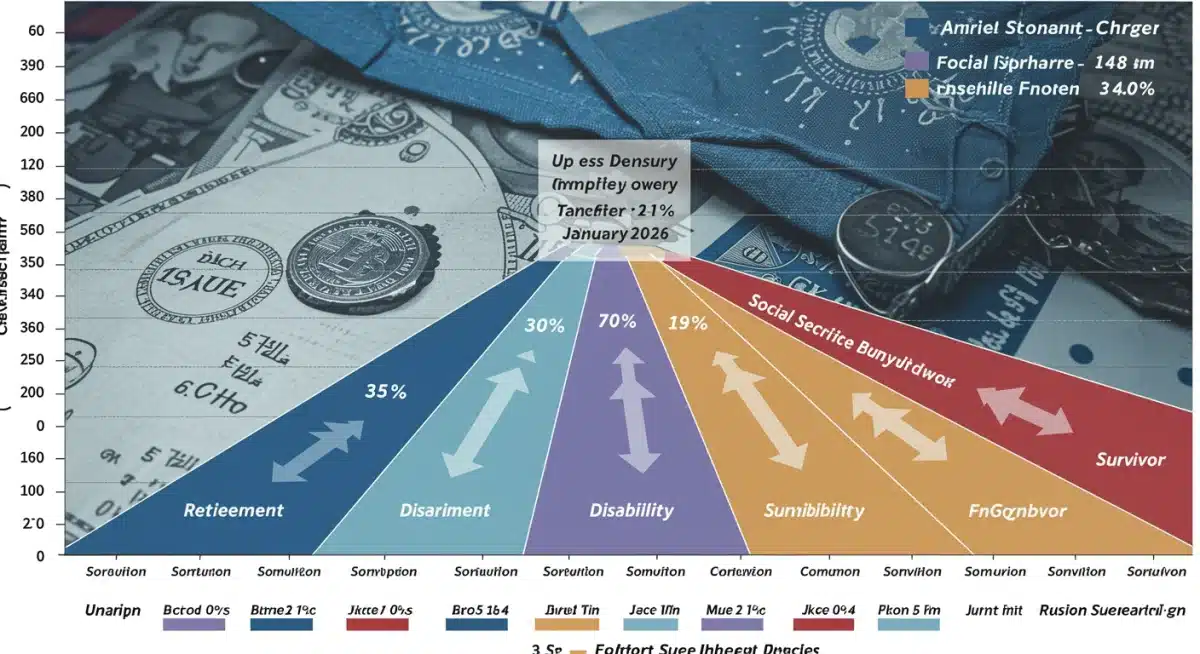 Infographic detailing components and changes to Social Security benefits