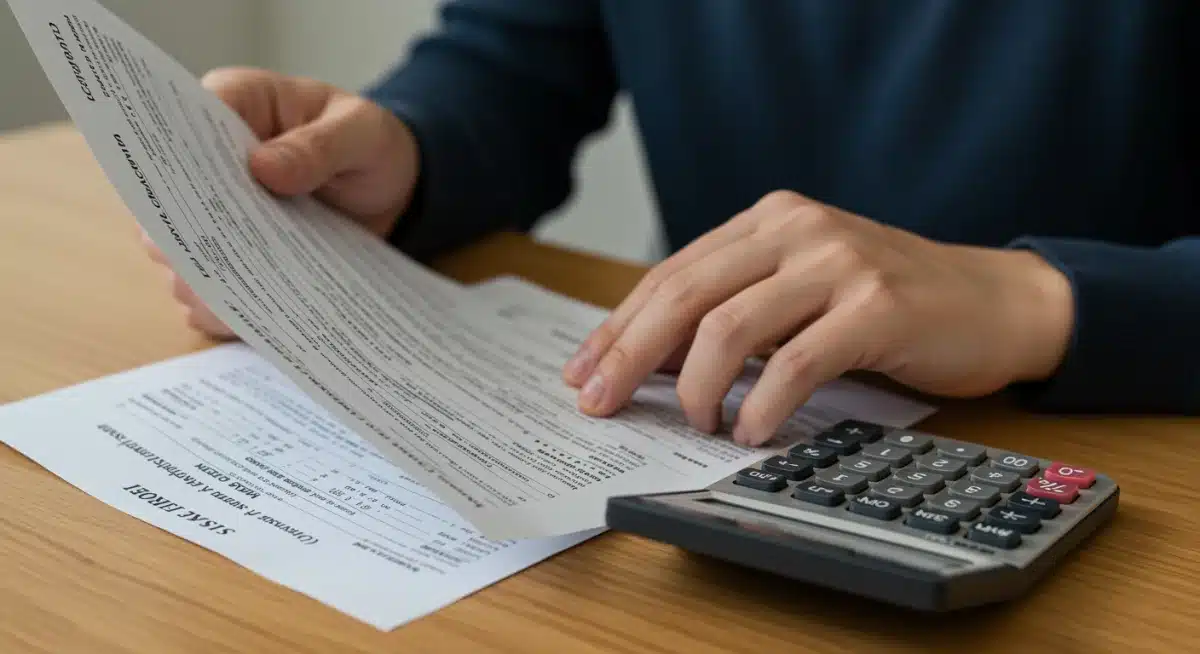 Person reviewing financial documents for SSI application