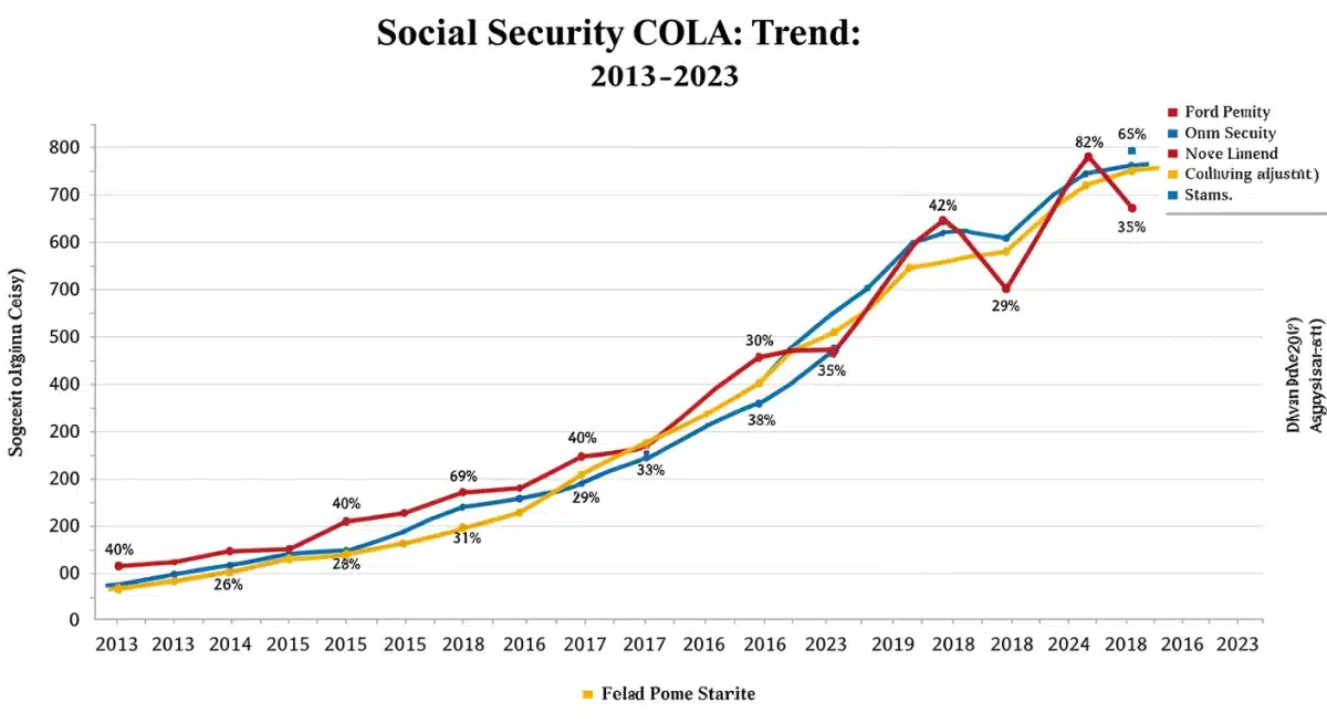 Historical Social Security COLA percentage graph
