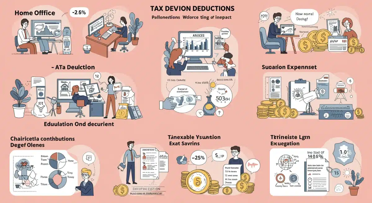 Infographic showing common tax deductions for individuals and businesses