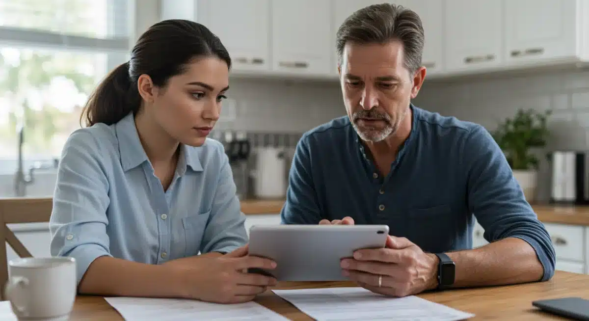 Parent and student reviewing FAFSA financial aid information together