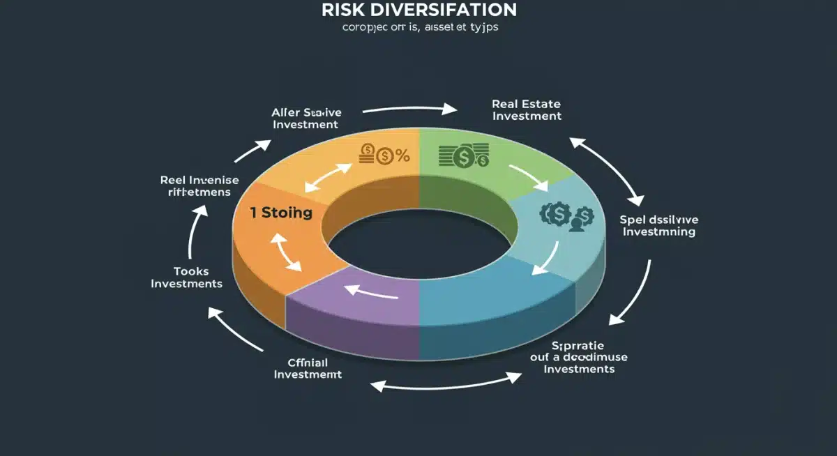 Infographic showing asset diversification for risk management in an investment portfolio.