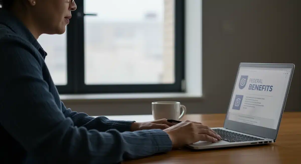 Federal employee attending a virtual benefits information session