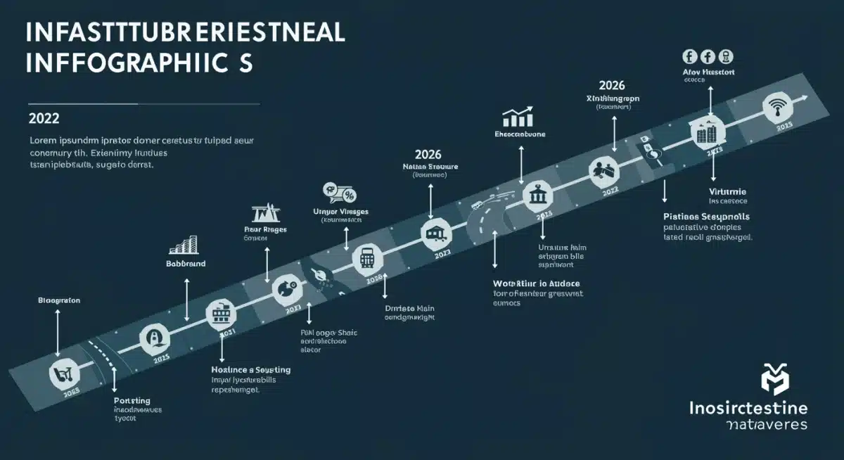Infographic detailing infrastructure project timelines from 2022 to 2026