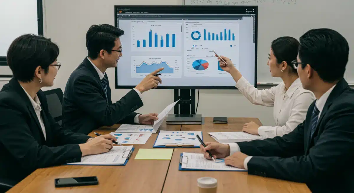 School administrators reviewing data for strategic educational planning