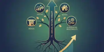 Diversified investment portfolio growing towards 7% annual return by 2026
