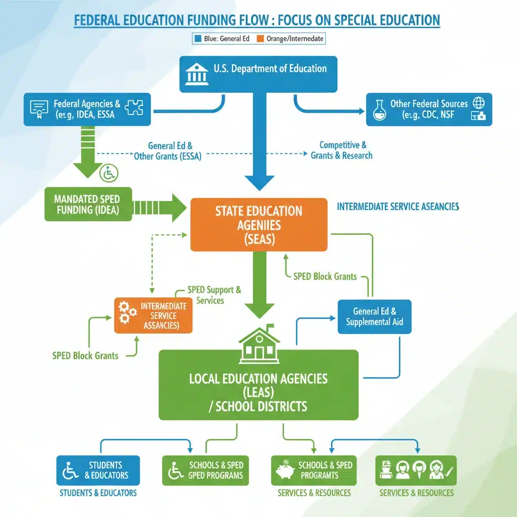 Infographic detailing federal special education funding allocation process