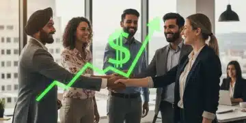 Small business owners discussing loan options with a financial advisor for 2026 funding