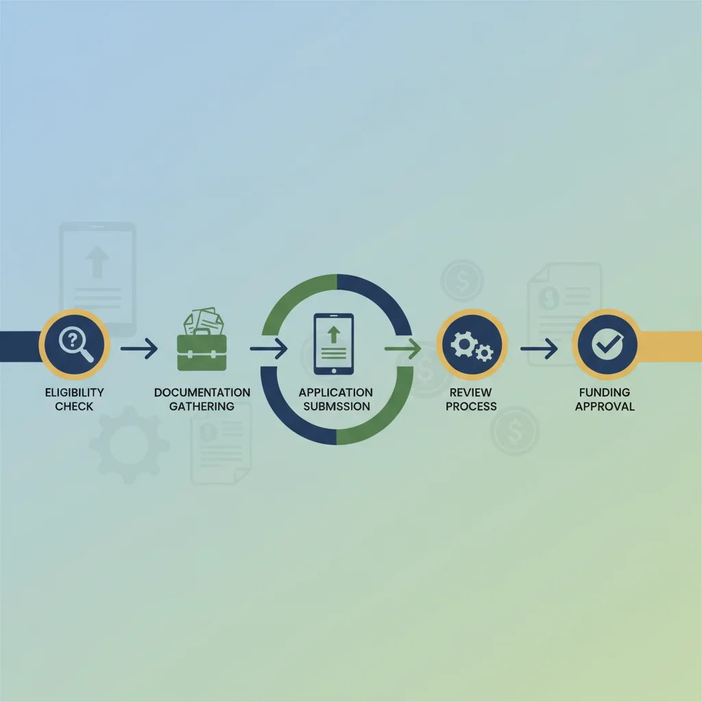 Infographic depicting the step-by-step process of securing a small business loan