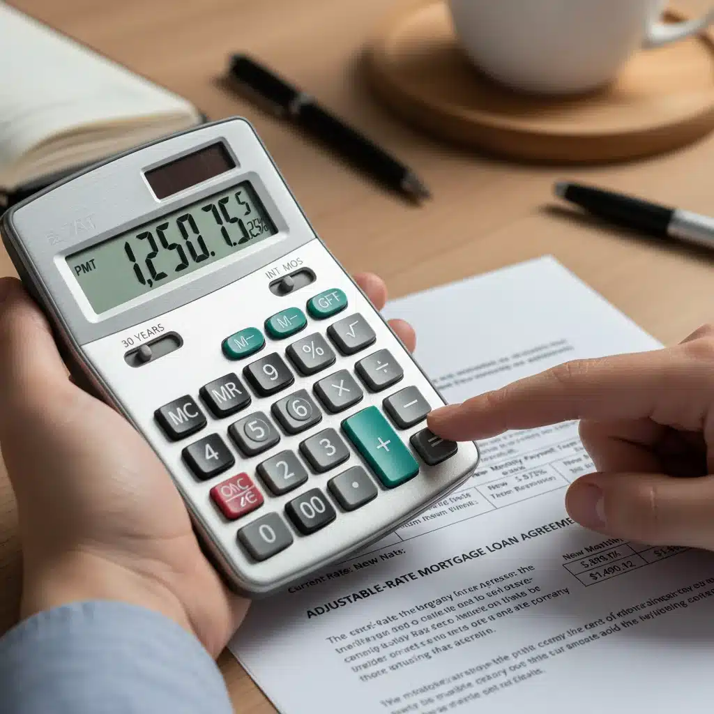 Calculating potential mortgage payment changes with a calculator.