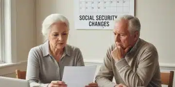 Elderly couple reviewing Social Security documents for 2026 changes