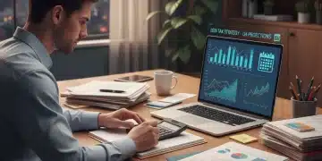 Person reviewing 2026 tax documents and financial statements