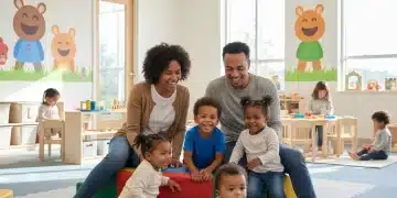Child Care Assistance 2026: Federal Subsidies Reducing Costs 30% Happy family enjoying affordable child care services with federal subsidies in 2026