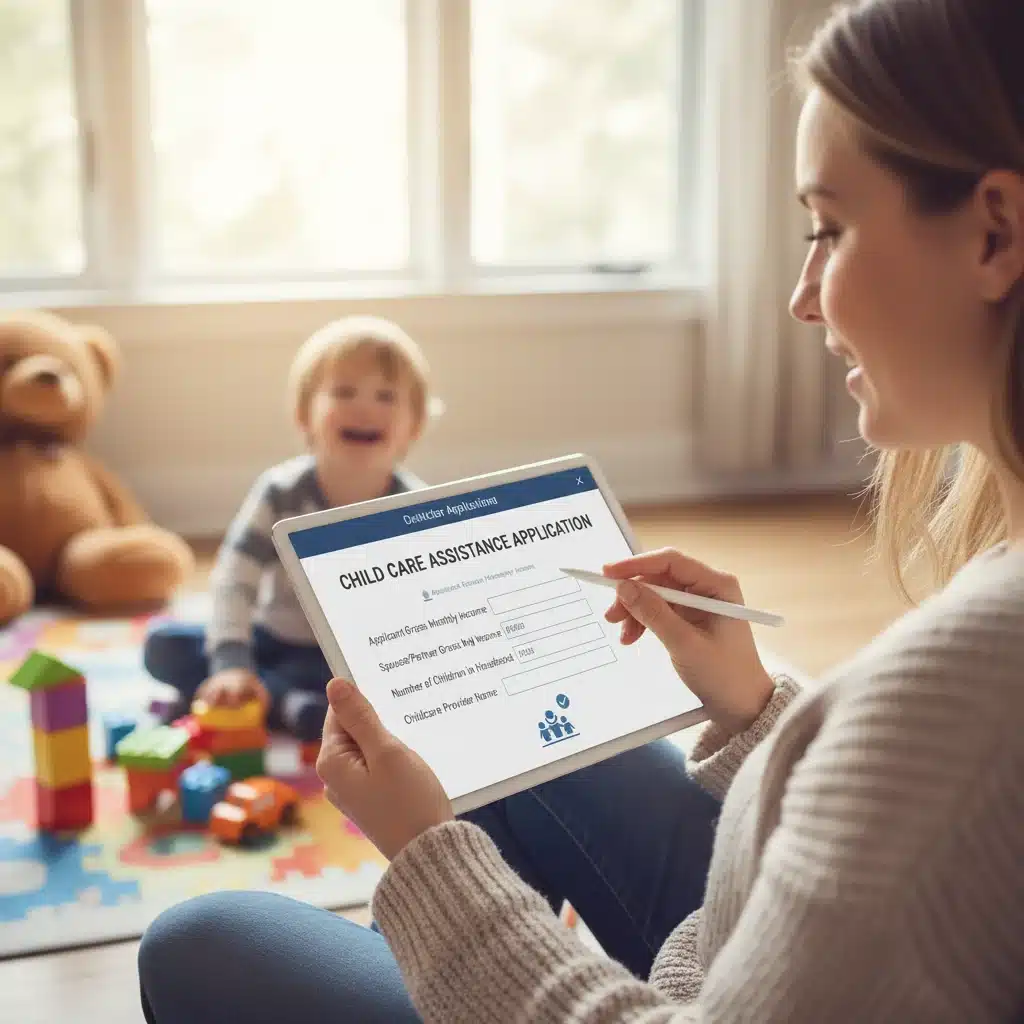 Parent applying for federal child care assistance online