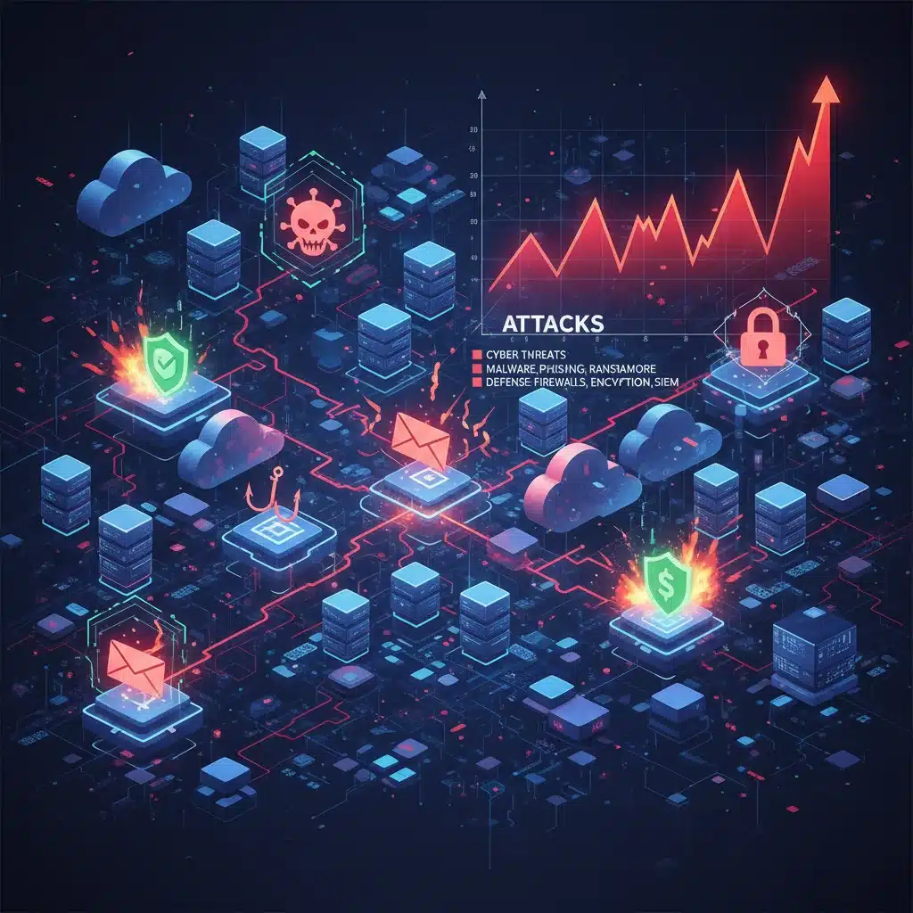 Complex digital infrastructure under various cyberattack vectors
