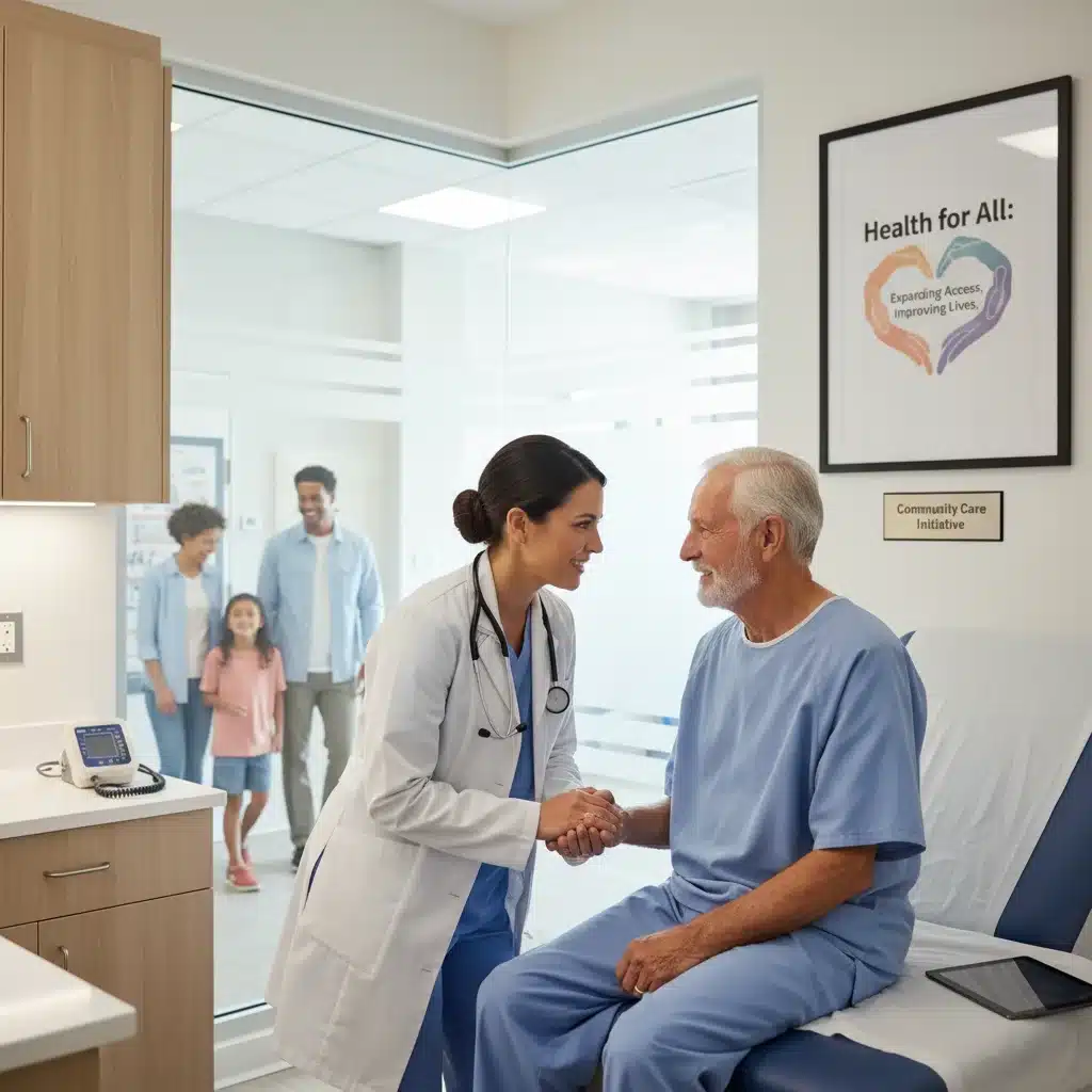 Healthcare professional providing care to a patient, symbolizing improved access to services