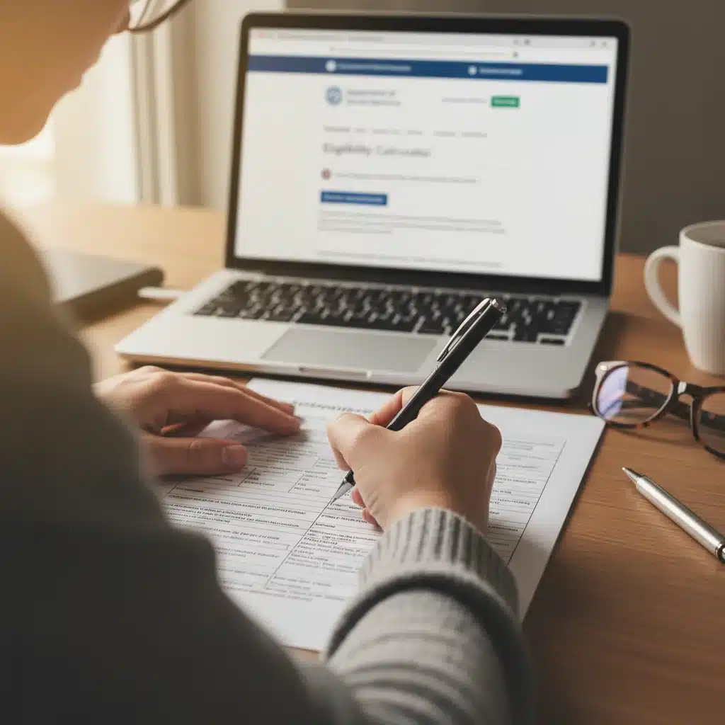 Person filling out federal housing assistance application form