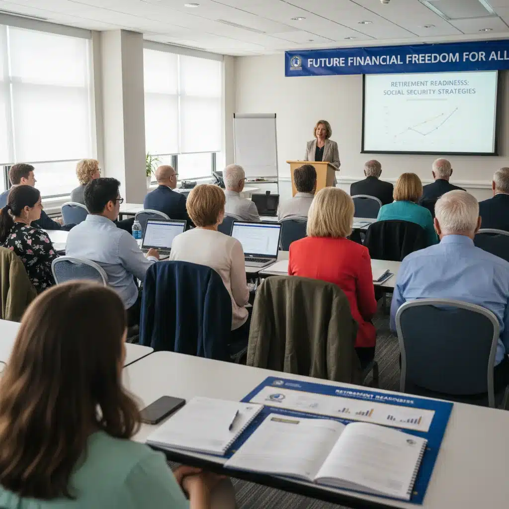 People attending a seminar on retirement and Social Security planning
