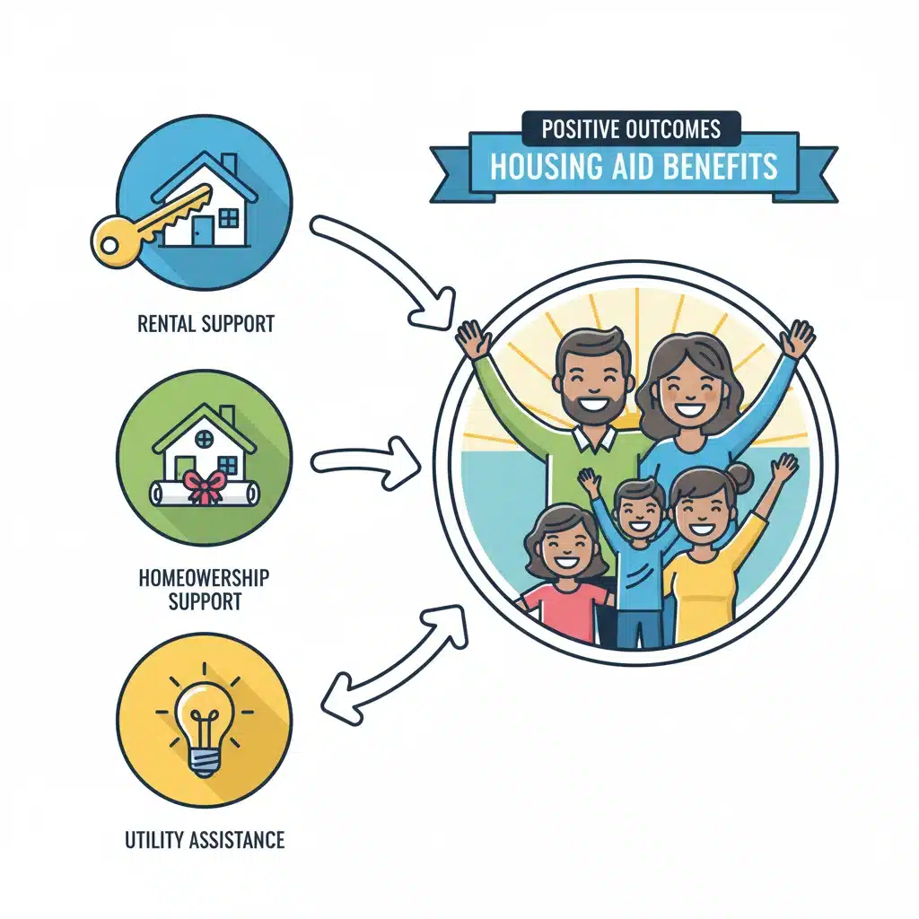 Infographic showing different types of federal housing aid benefits