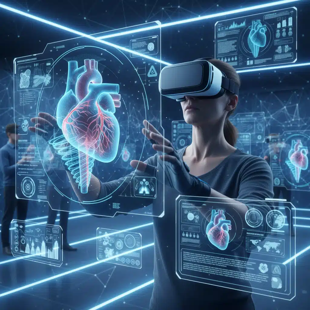 Adult learner using VR for immersive skill development.